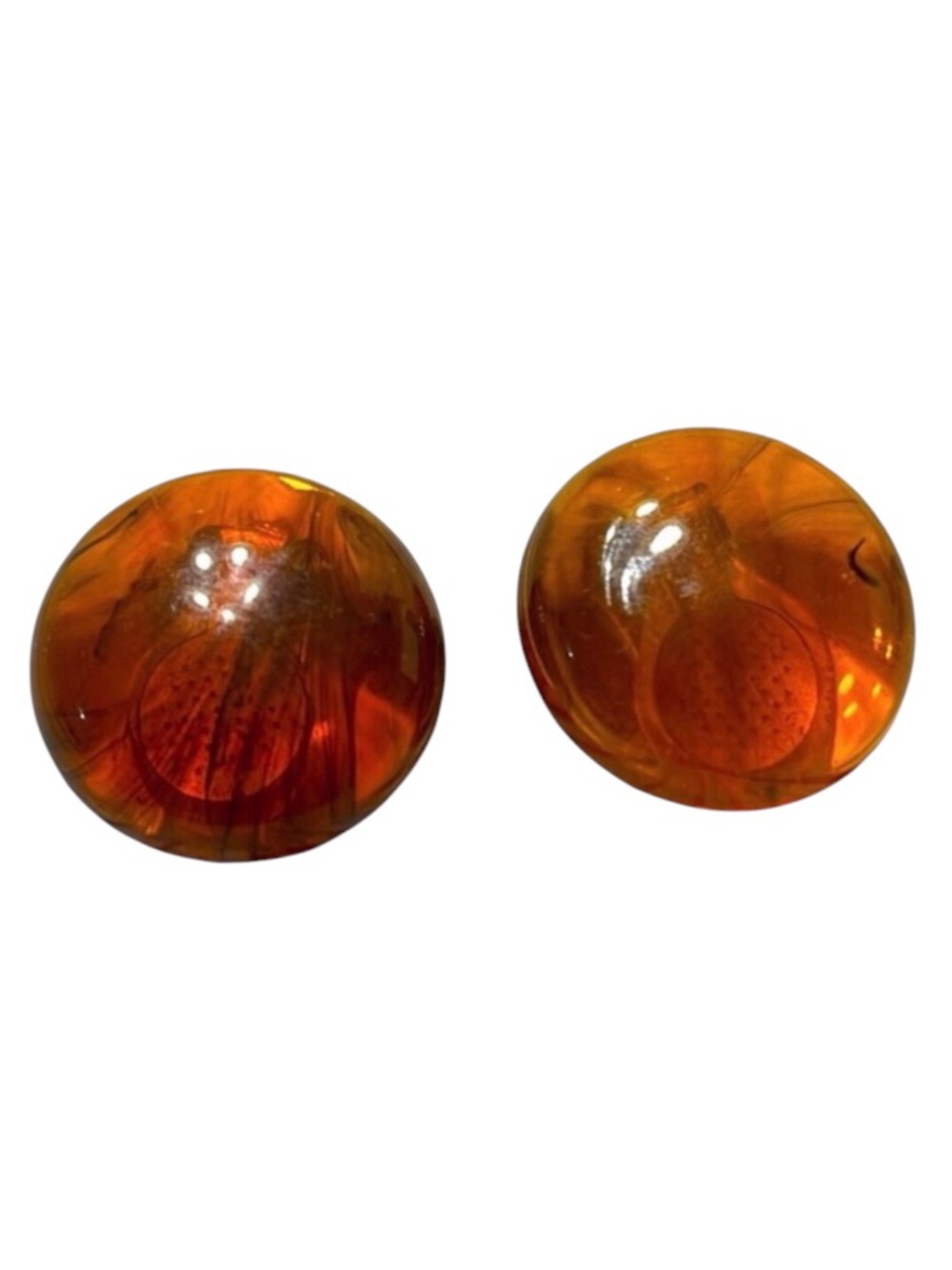 Amber Clip Earrings. Pre owned